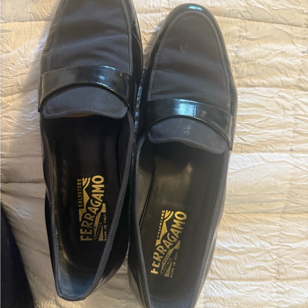 Salvatore Ferragamo Black Leather Loafers